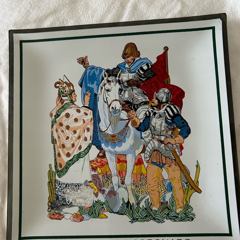 Colorful Medieval Themed Decorative glass tray